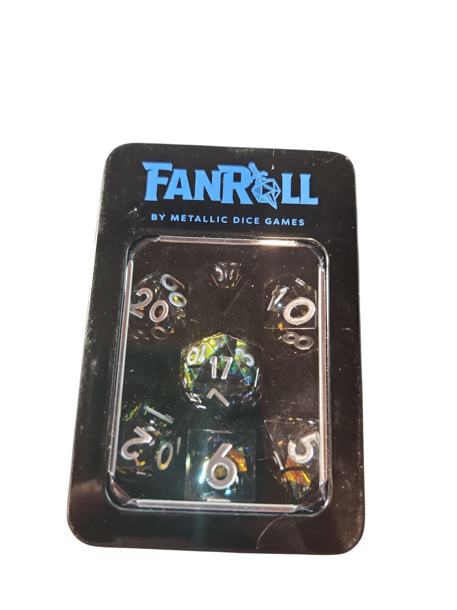 Handcrafted Sharp-Edge Resin Dice Set: Simmering Coal